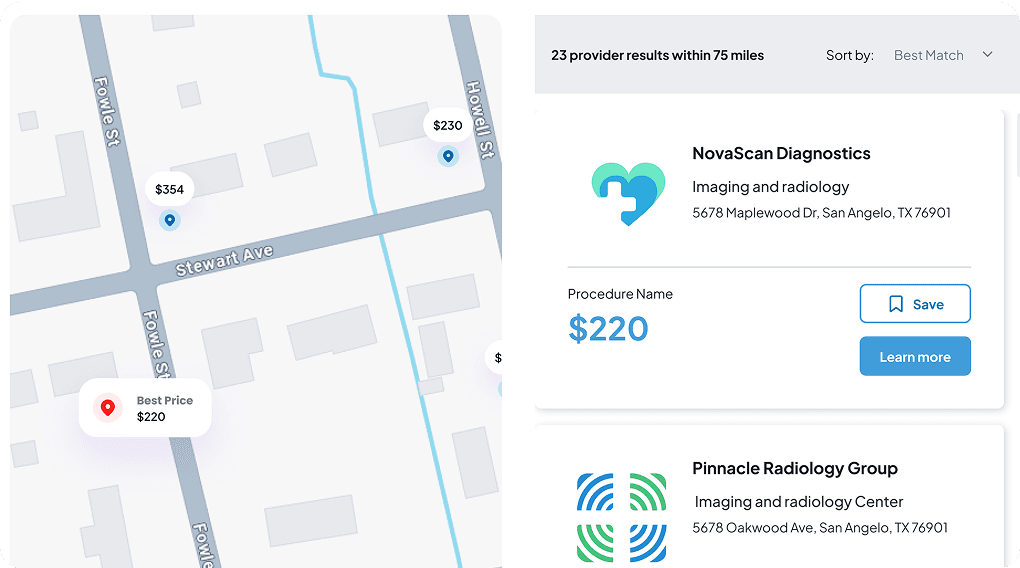 Map with location pins