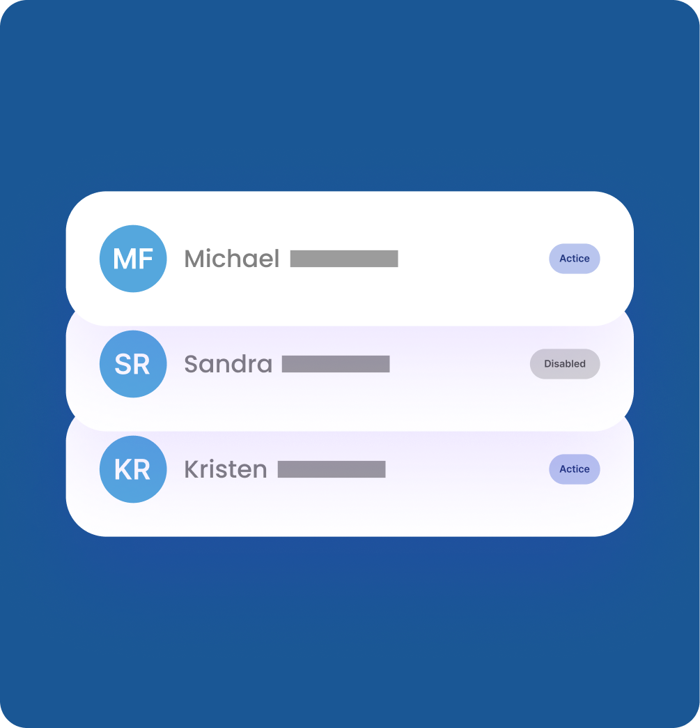 User activation list UI