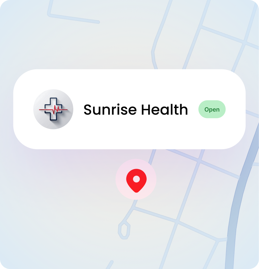 Clinic registration map UI